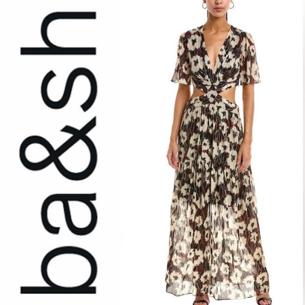ba&sh Robe Kandy Floral Cut-Out Maxi Dress Size Small